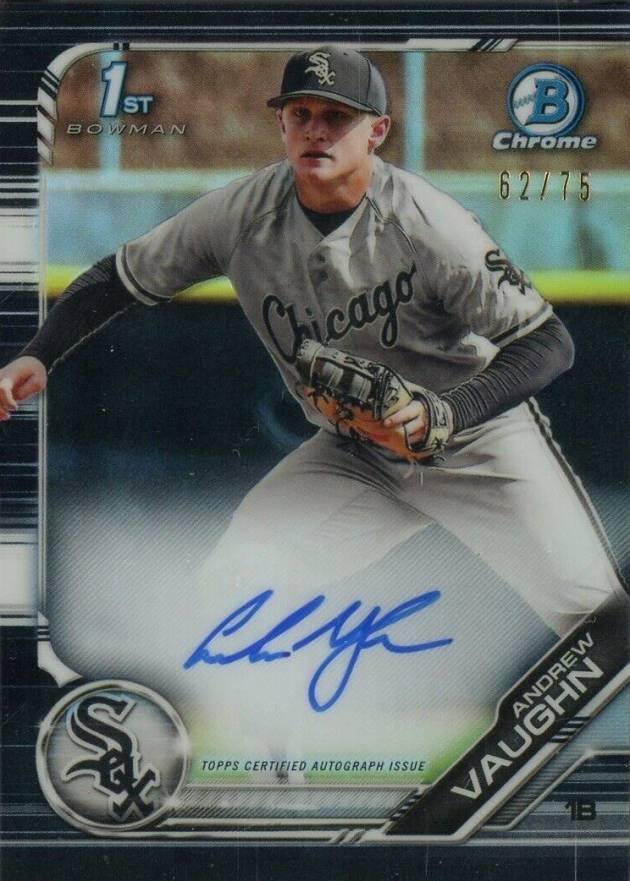 2019 Bowman Draft Chrome Draft Picks Autograph Andrew Vaughn #CDAAV Baseball Card