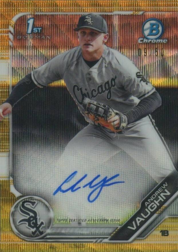 2019 Bowman Draft Chrome Draft Picks Autograph Andrew Vaughn #CDAAV Baseball Card