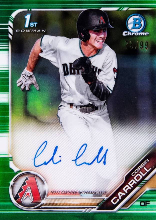 2019 Bowman Draft Chrome Draft Picks Autograph Corbin Carroll #CDACC Baseball Card