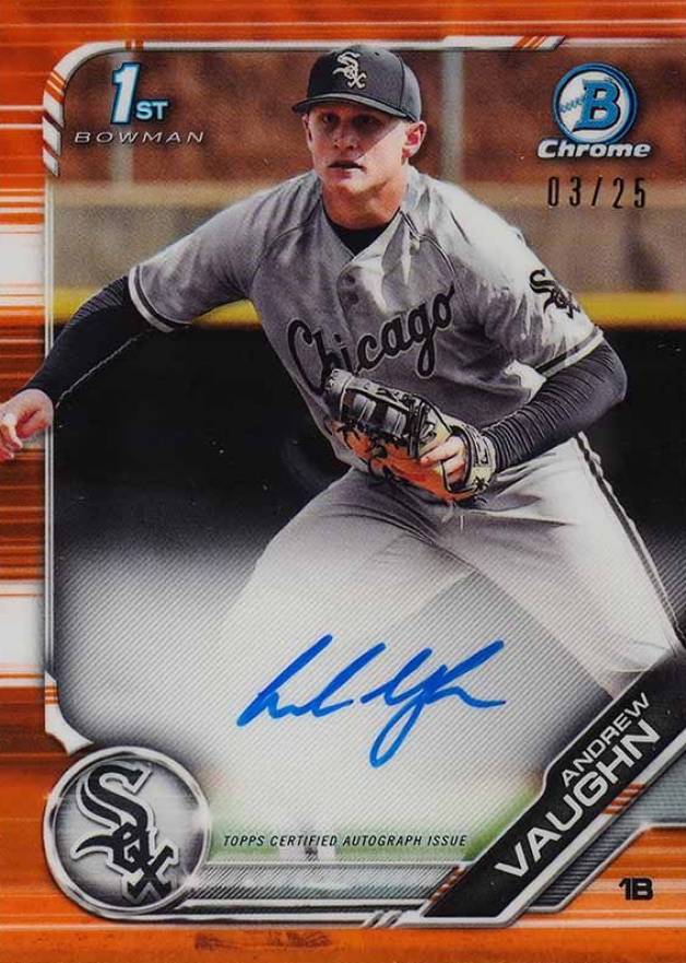 2019 Bowman Draft Chrome Draft Picks Autograph Andrew Vaughn #CDAAV Baseball Card