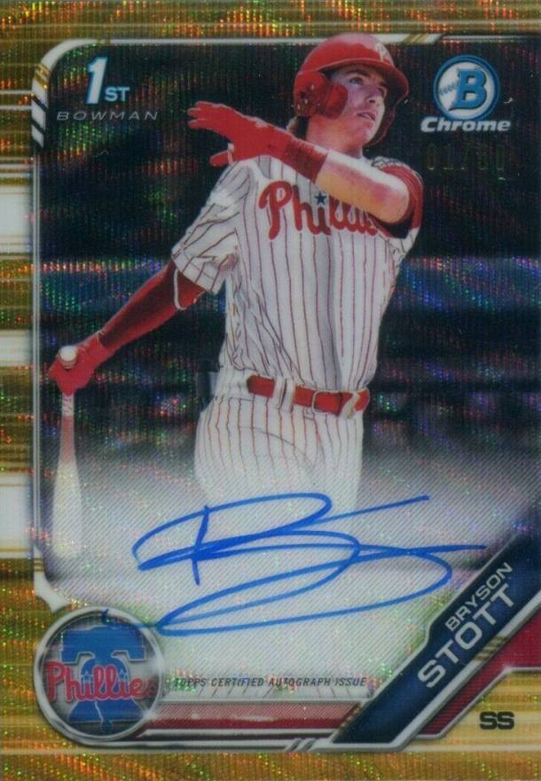 2019 Bowman Draft Chrome Draft Picks Autograph Bryson Stott #CDABS Baseball Card