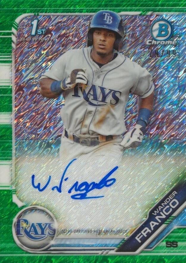 2019 Bowman Prospect Autographs Chrome Wander Franco #WF Baseball Card