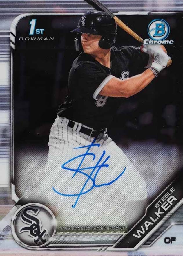 2019 Bowman Prospect Autographs Chrome Steele Walker #SW Baseball Card