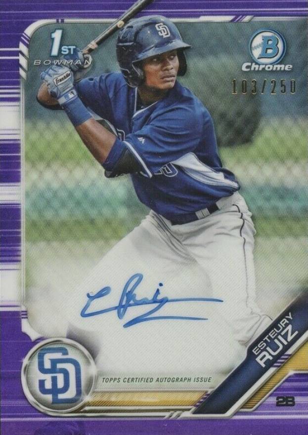 2019 Bowman Prospect Autographs Chrome Esteury Ruiz #ER Baseball Card