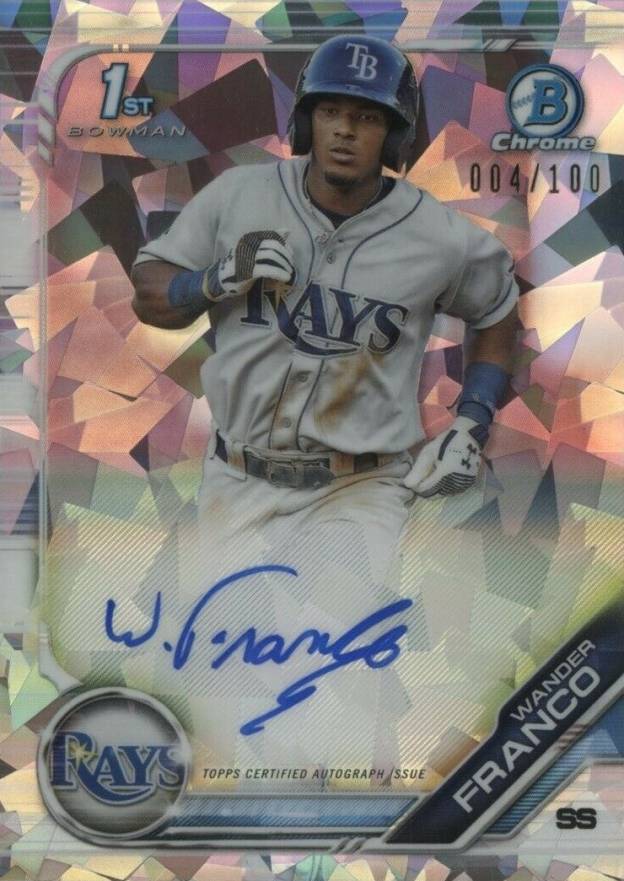 2019 Bowman Prospect Autographs Chrome Wander Franco #WF Baseball Card