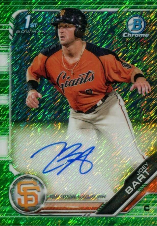 2019 Bowman Prospect Autographs Chrome Joey Bart #JB Baseball Card