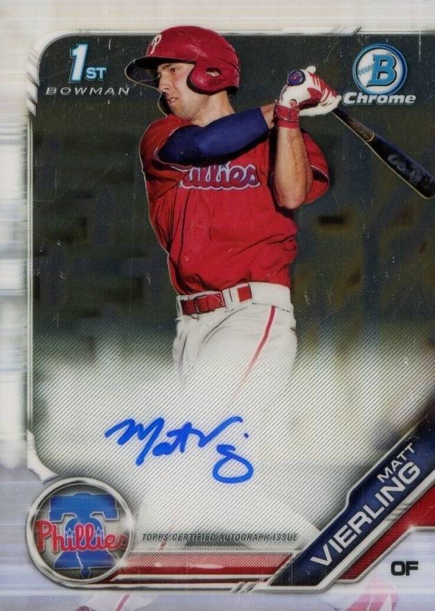 2019 Bowman Prospect Autographs Chrome Matt Vierling #MV Baseball Card