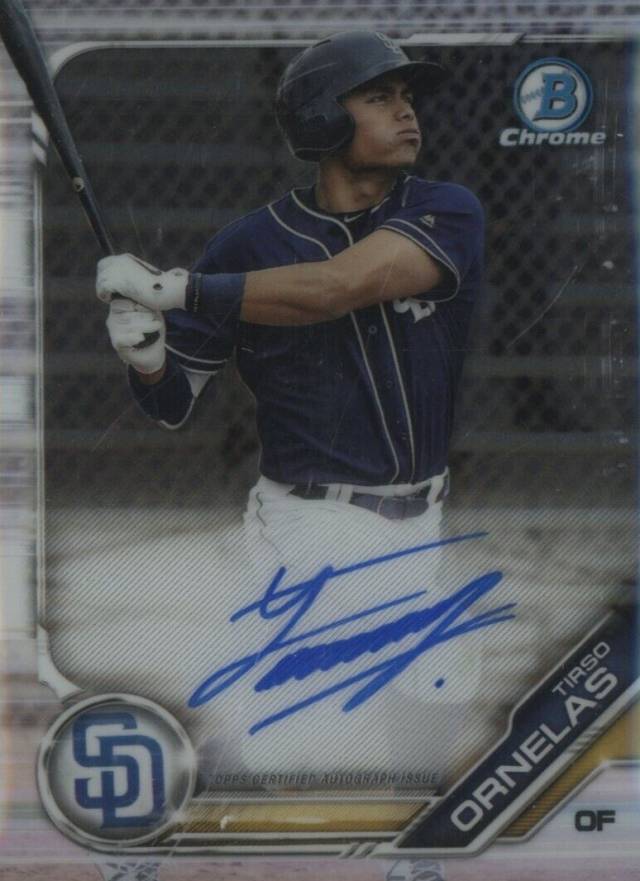 2019 Bowman Prospect Autographs Chrome Tirso Ornelas #TO Baseball Card