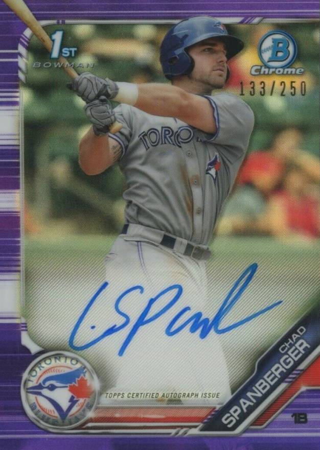 2019 Bowman Prospect Autographs Chrome Chad Spanberger #CS Baseball Card