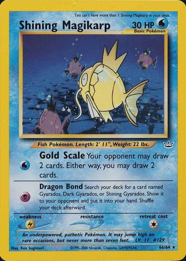 2001 Pokemon Neo Revelation Shining Magikarp-Holo #66 TCG Card