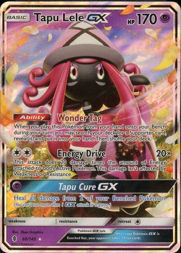 2017 Pokemon Sun & Moon Guardians Rising Tapu Lele GX #60 TCG Card