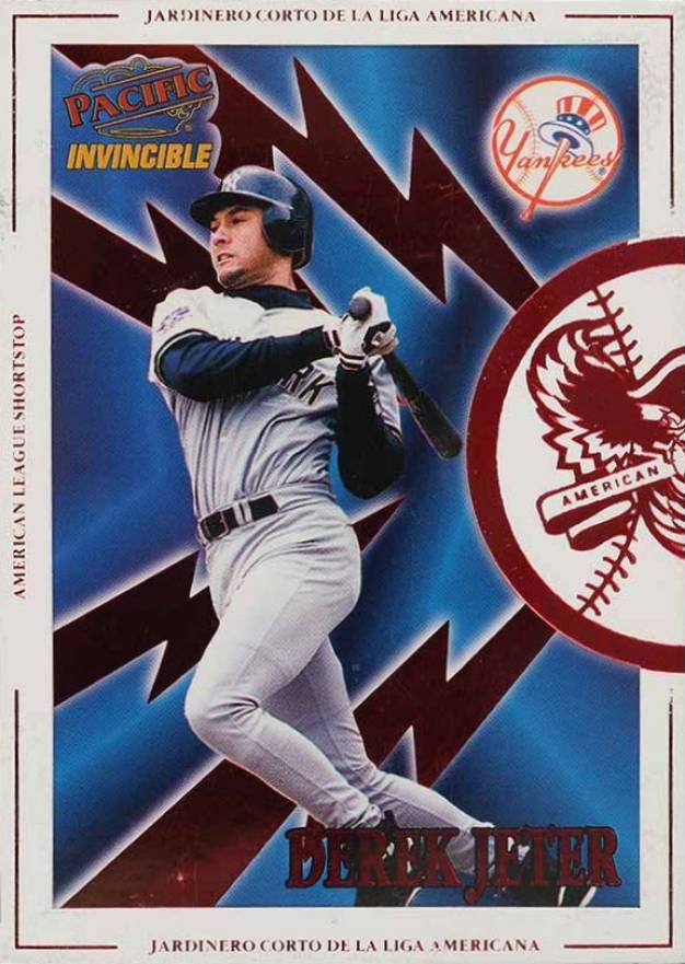 1998 Pacific Invincible Interleague Players Derek Jeter #8A Baseball Card