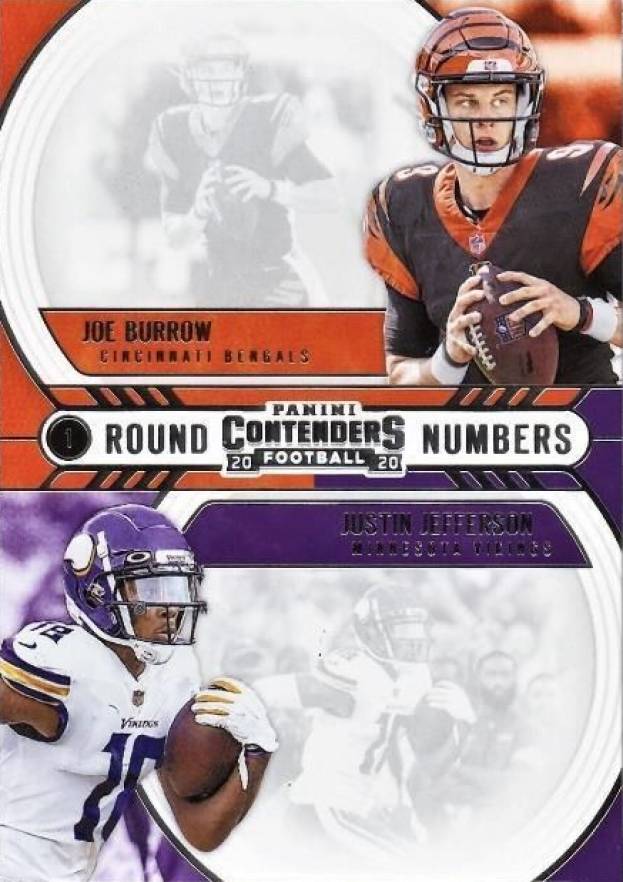 2020 Panini Contenders Round Numbers Joe Burrow/Justin Jefferson #RNBJ Football Card