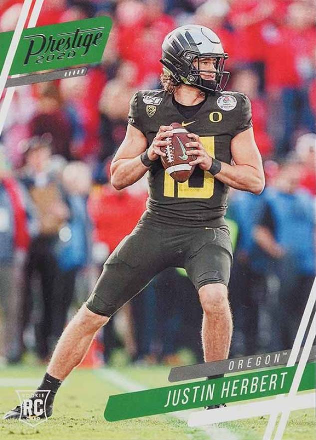 2020 Panini Chronicles Draft Picks Prestige Justin Herbert #4 Football Card