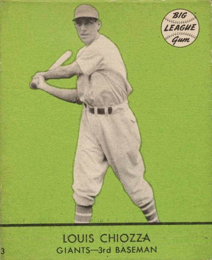 1941 Goudey Louis Chiozza #3g Baseball Card