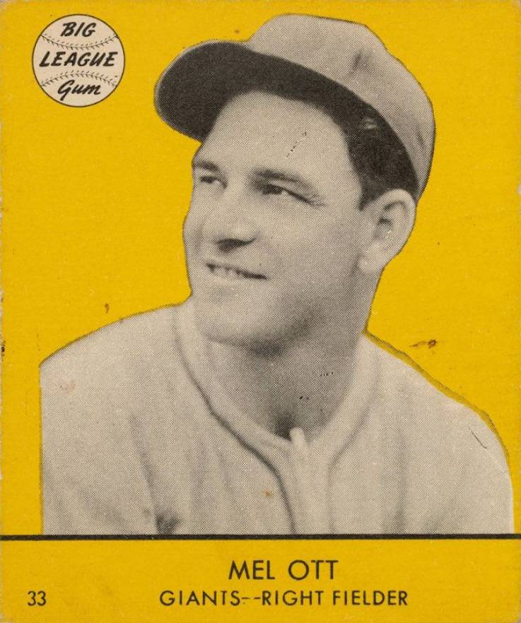 1941 Goudey Mel Ott #33y Baseball Card