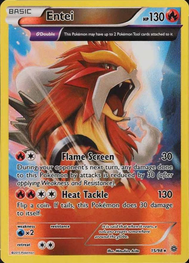 2015 Pokemon XY Ancient Origins Entei-Holo #15 TCG Card