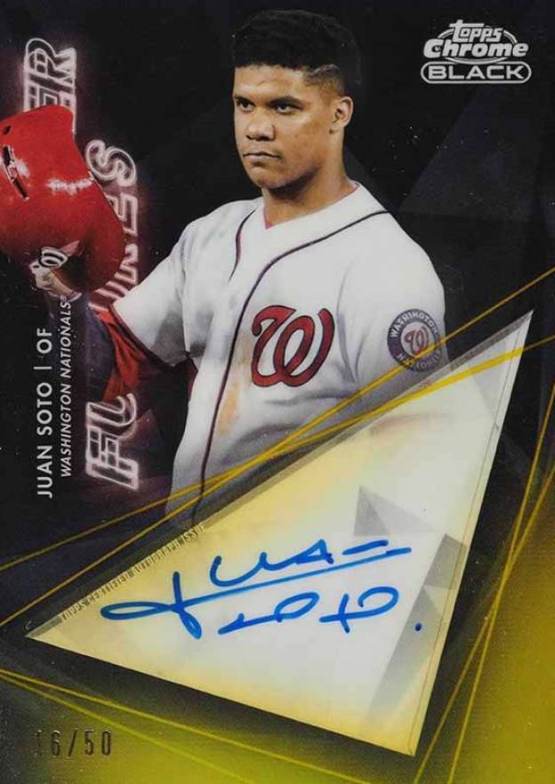 2020 Topps Chrome Black Super Futures Autographs Juan Soto #JS Baseball Card