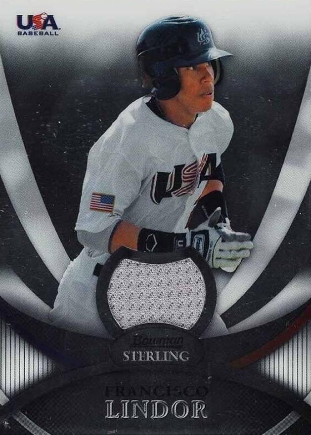 2010 Bowman Sterling USA Relics Francisco Lindor #5 Baseball Card