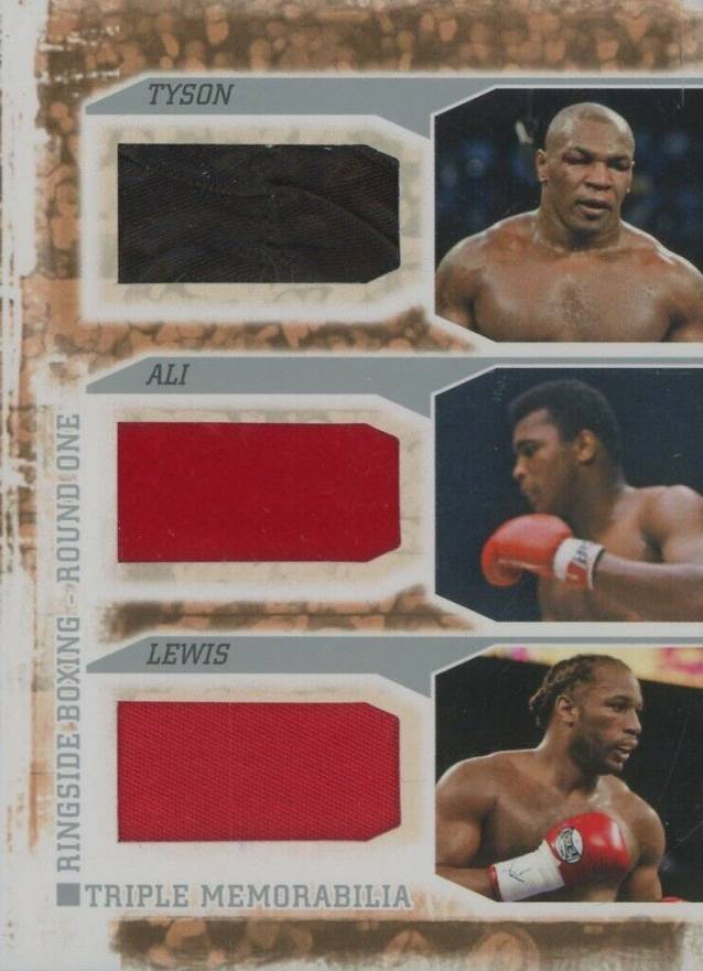 2010 Ringside Boxing Round One Triple Memorabilia Mike Tyson/Muhammad Ali/Lennox Lewis #TM-02 Other Sports Card