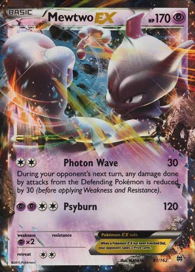 2015 Pokemon XY Breakthrough Mewtwo EX #61 TCG Card