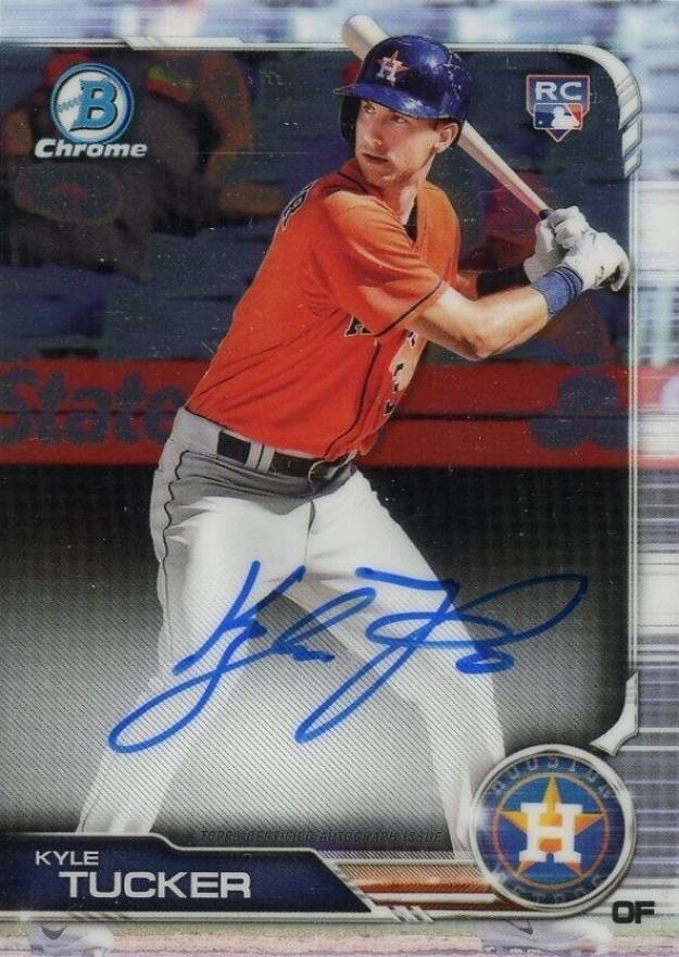 2019 Bowman Rookie Autographs Chrome Kyle Tucker #KT Baseball Card