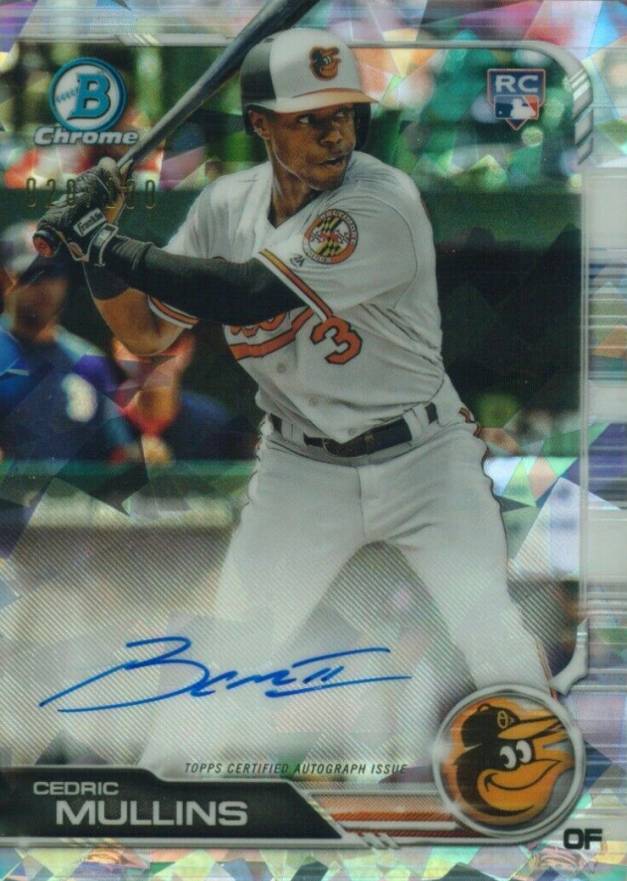 2019 Bowman Rookie Autographs Chrome Cedric Mullins #CM Baseball Card