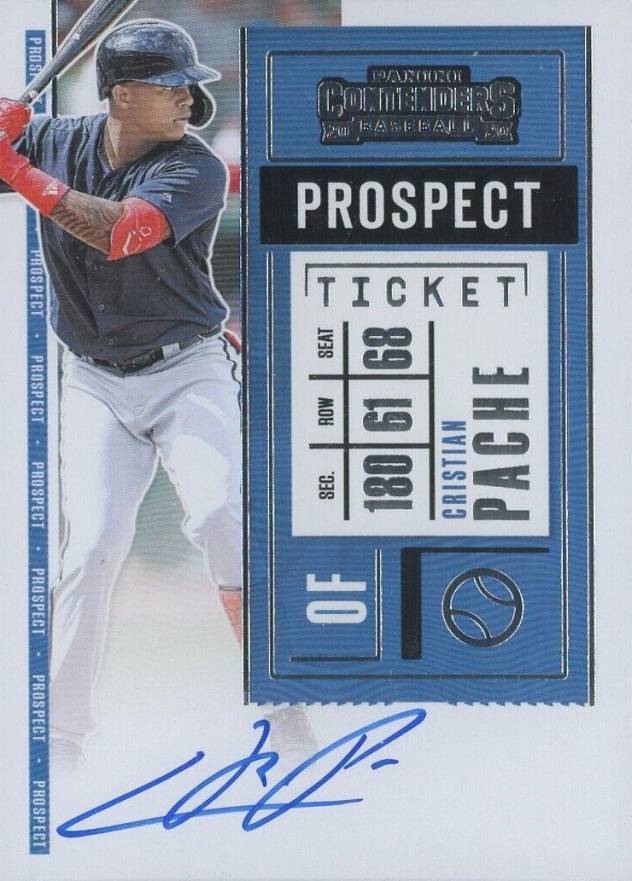 2020 Panini Contenders Prospect Ticket Autographs Cristian Pache #PTCP Baseball Card