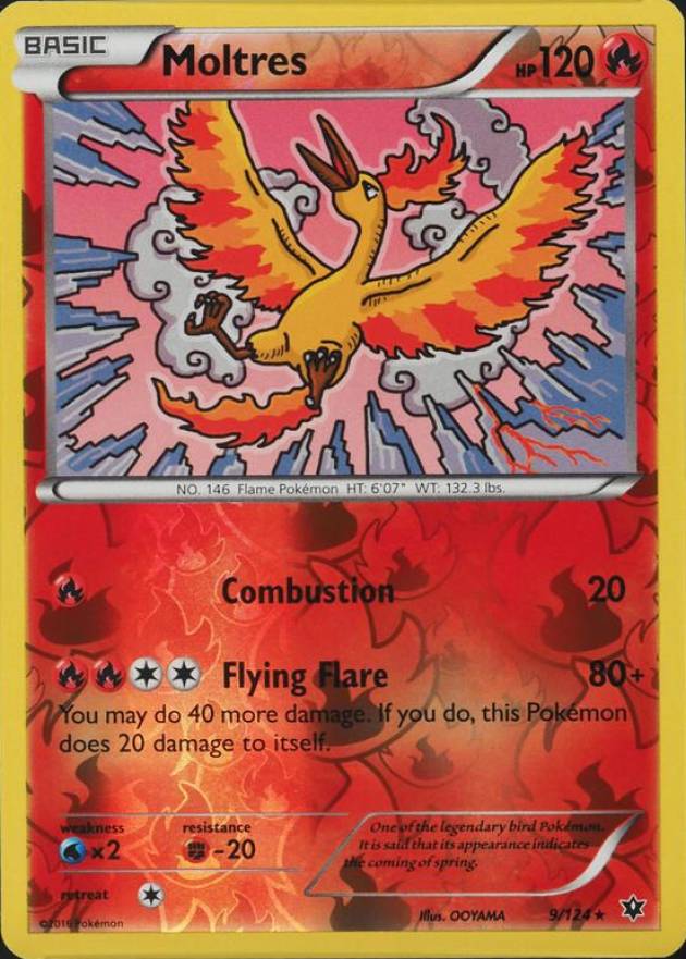 2016 Pokemon XY Fates Collide Moltres-Reverse Foil #9 TCG Card