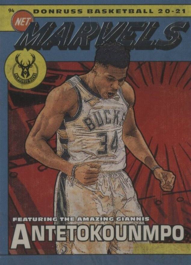 2020 Panini Donruss Net Marvels Giannis Antetokounmpo #14 Basketball Card