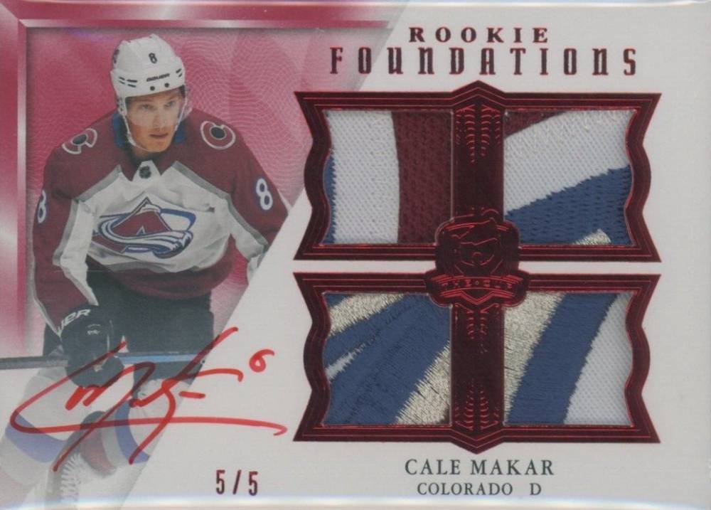 2019 Upper Deck the Cup Foundations Quad Jersey Autographs Cale Makar #MA Hockey Card