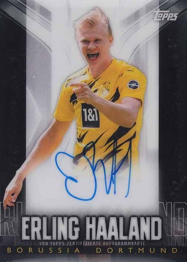 2020 Topps Chrome BVB Borussia Dortmund Autographs Erling Haaland #EH Soccer Card