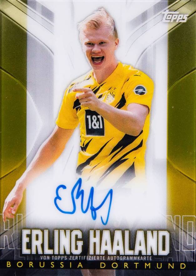 2020 Topps Chrome BVB Borussia Dortmund Autographs Erling Haaland #EH Soccer Card