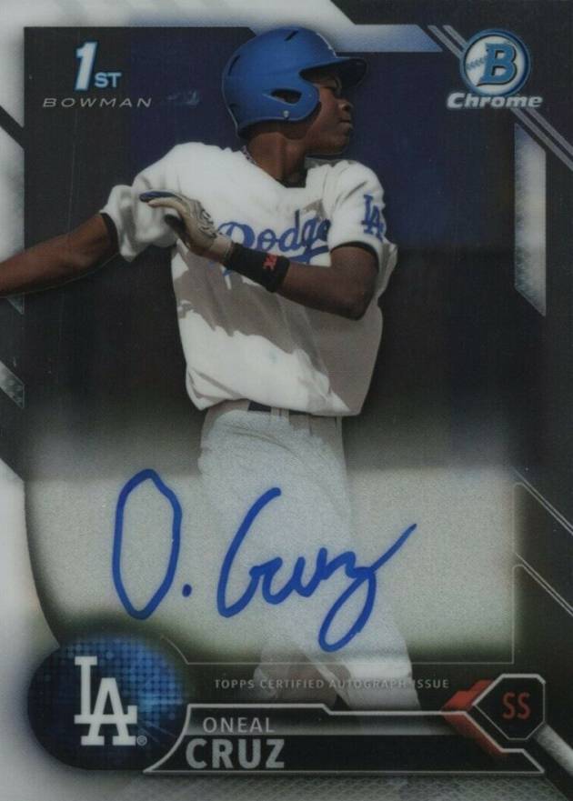 2016 Bowman Chrome Prospects Autographs Oneal Cruz #OC Baseball Card