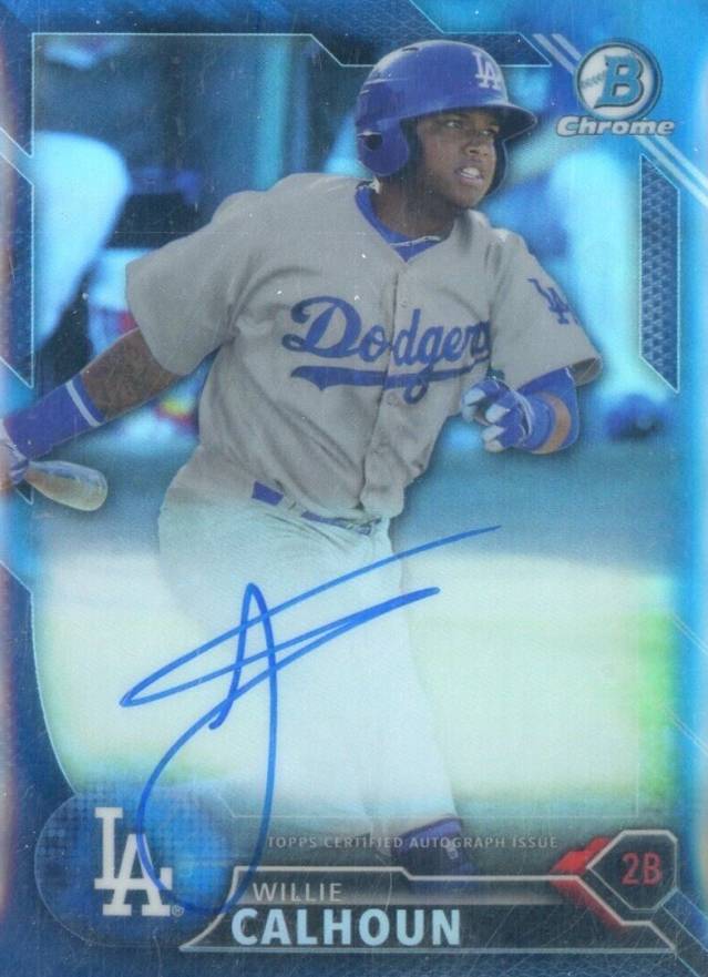 2016 Bowman Chrome Prospects Autographs Willie Calhoun #WC Baseball Card