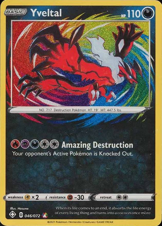 2021 Pokemon Sword & Shield Shining Fates Yveltal #046 TCG Card