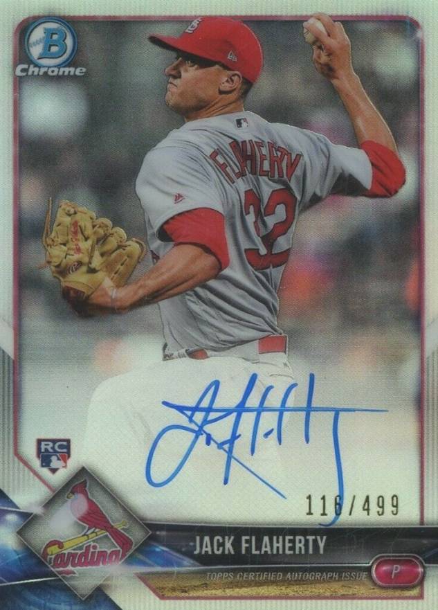 2018 Bowman Rookie Autographs Chrome Jack Flaherty #JF Baseball Card