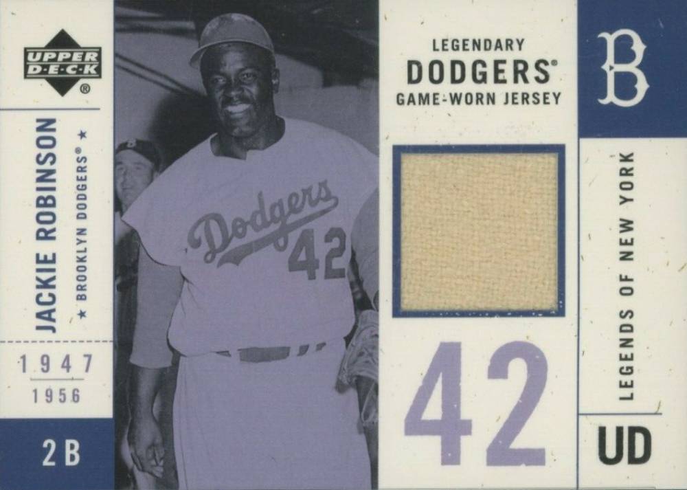 2001 Upper Deck Legends of NY Legendary Jersey Jackie Robinson #LDJJR Baseball Card