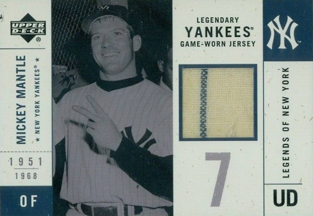 2001 Upper Deck Legends of NY Legendary Jersey Mickey Mantle #LYJMM Baseball Card