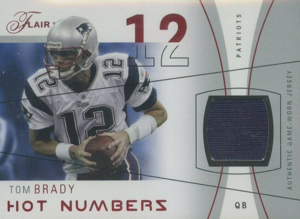 2004 Flair Hot Numbers Game Used Tom Brady #HN-TB Football Card