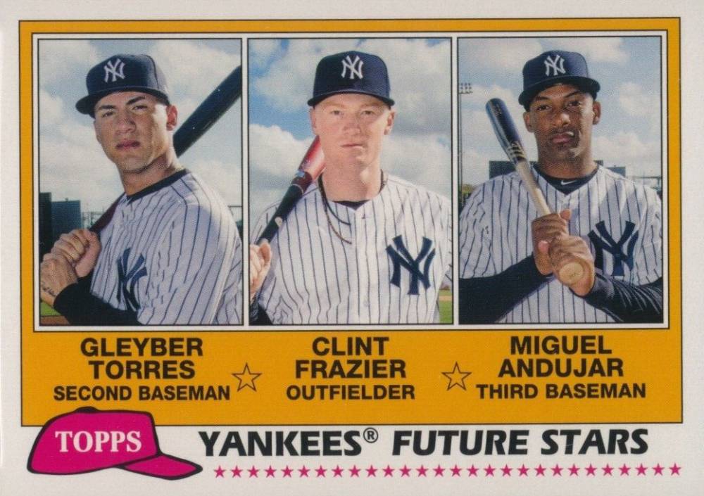 2018 Topps Archives 1981 Topps Future Stars Trios Clint Frazier/Gleyber Torres/Miguel Andujar #YAN Baseball Card