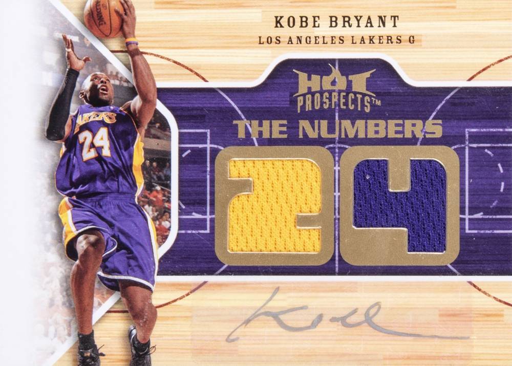 2008 Fleer Hot Prospects Numbers Game Signed Jersey Kobe Bryant #NG-KB Basketball Card