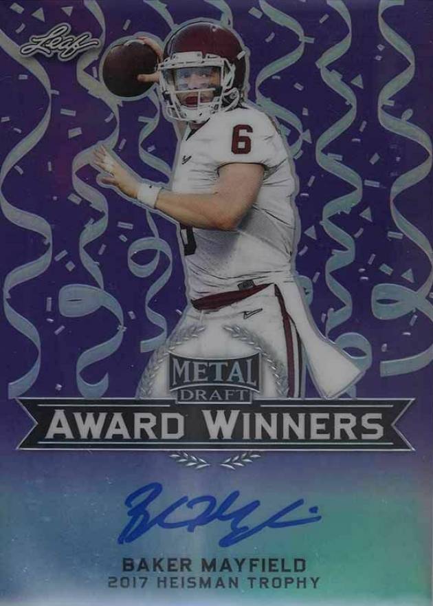 2018 Leaf Metal Draft Award Winners Autographs Baker Mayfield #BM1 Football Card