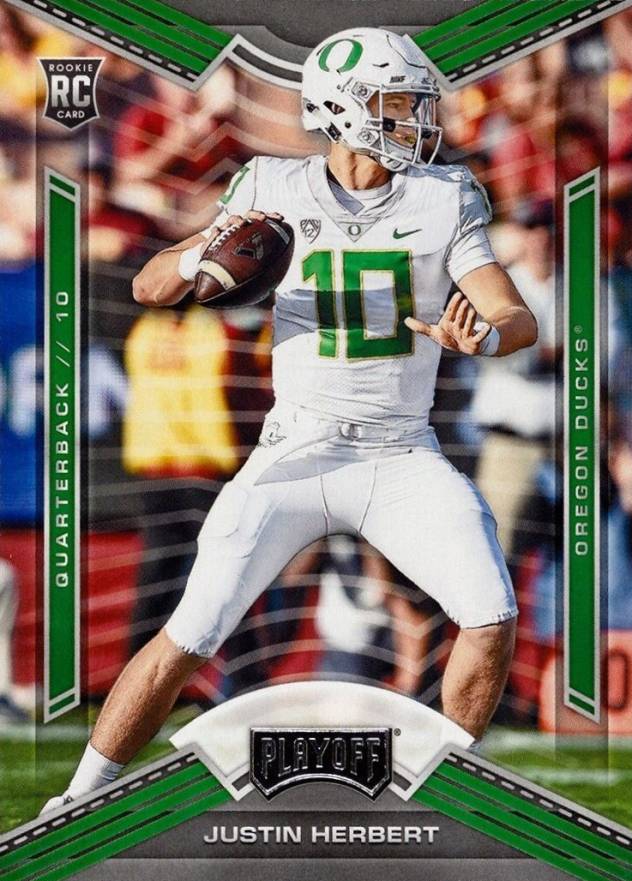 2020 Panini Chronicles Draft Picks Playoff Justin Herbert #4 Football Card