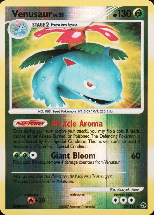 2007 Pokemon Diamond & Pearl Secret Wonders Venusaur-Reverse Foil #20 TCG Card