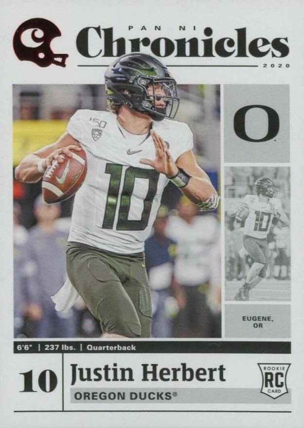 2020 Panini Chronicles Draft Picks Justin Herbert #5 Football Card