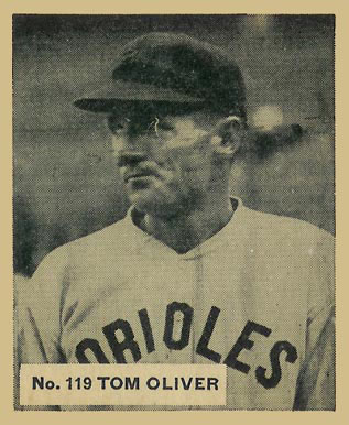 1936 Goudey World Wide Gum  Tom Oliver #119 Baseball Card