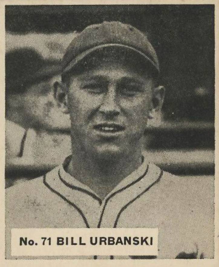 1936 Goudey World Wide Gum  Bill Urbanski #71 Baseball Card