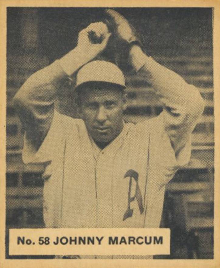 1936 Goudey World Wide Gum  Johnny Marcum #58 Baseball Card