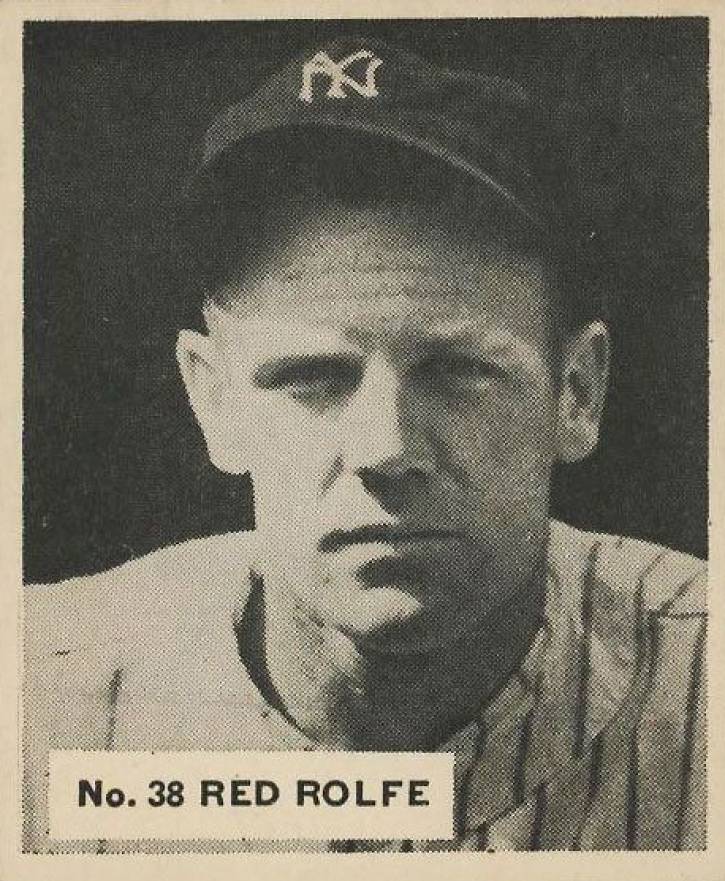 1936 Goudey World Wide Gum  Red Rolfe #38 Baseball Card